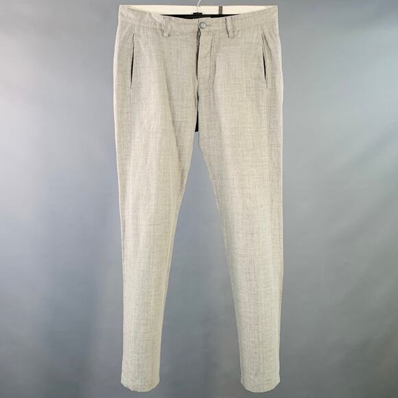 ATTACHMENT Size L Grey Heather Wool Blend Straight Button Fly Casual Pants